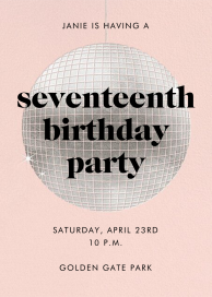 Sparkly Disco Ball - Birthday Invitation by Paperless Post