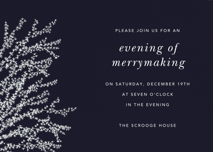 Forsythia Branch (Horizontal) - Holiday Party Invitation by Paperless Post