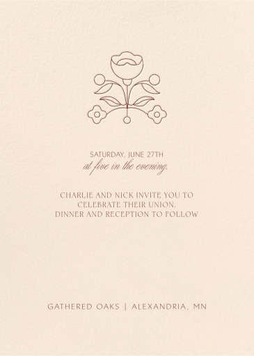 Fable - Wedding Invitation by Rubinski Works - Back
