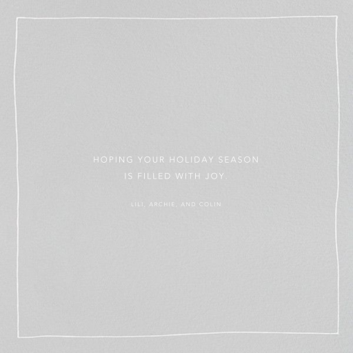 Cursive Holidays - Holiday Card by Linda and Harriett - Back