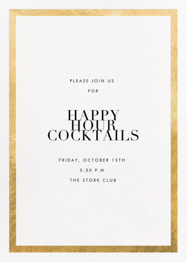 Simple Gold Border - Get-Together Invitation by Paperless Post