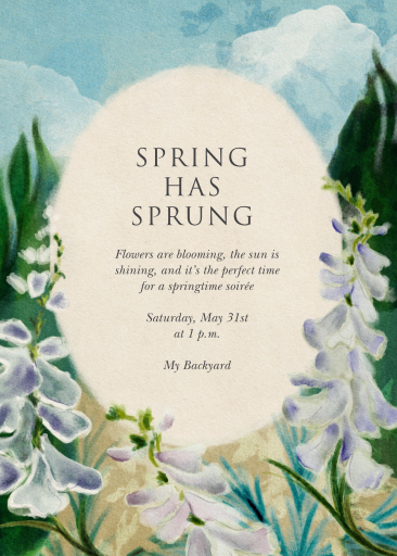 Tufted Petals - Spring Party Invitation by Fin Fellowes