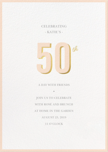 Pop of Gold - 50th Birthday Invitation by Sugar Paper