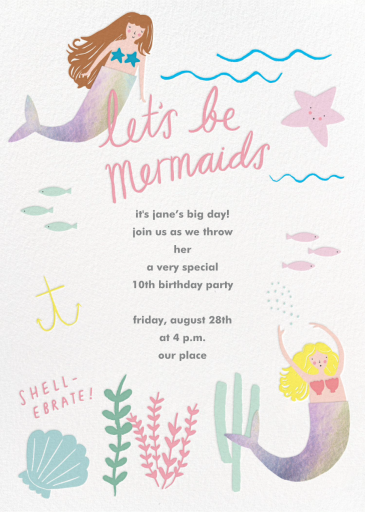 Mermaids in Waiting - Birthday Invitation by Meri Meri