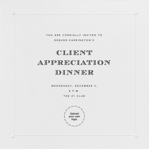 Square Embossed Corners - Business Dinner Invitation by Paperless Post