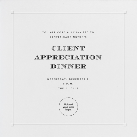 Square Embossed Corners - Business Dinner Invitation by Paperless Post