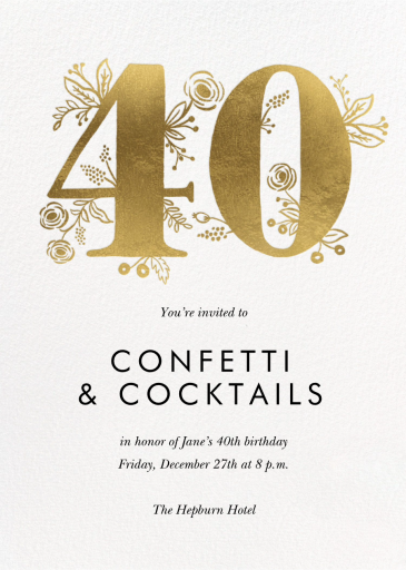 Gold Floral - Birthday Invitation by Rifle Paper Co.