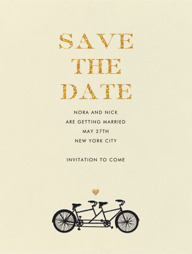 Tandem I (Save the Date) - Invitation by kate spade new york