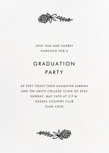 Botanical Lace (Photo) - Graduation Party Invitation by Rifle Paper Co. - Back