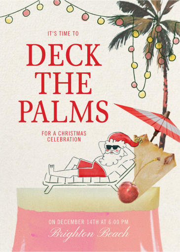 Tropical Christmas Palm Invitation