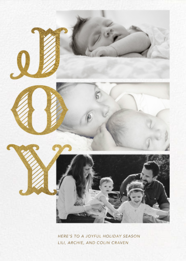 Joyful Stripes (Multi-Photo) - Holiday Card by Paperless Post
