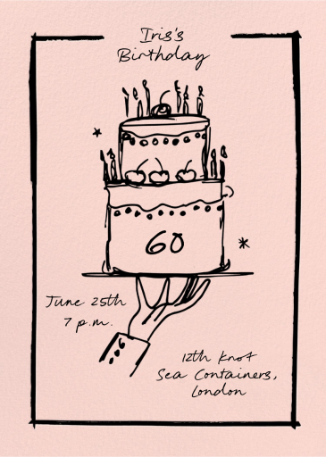 Cut the Cake - 60th Birthday Invitation by Pulp Templates Co.