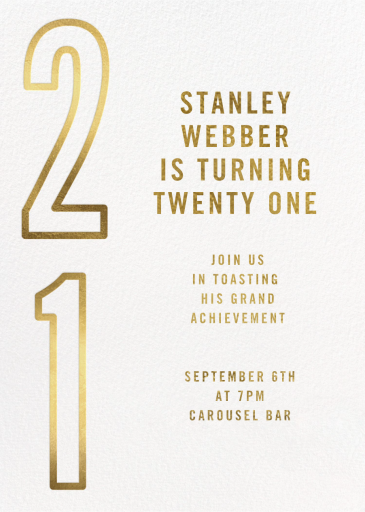 Time Flies - 21st Birthday Invitation by Paperless Post - Back