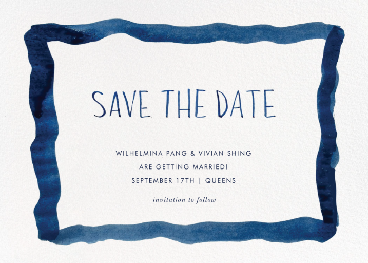 Watercolor Frame - Save the Date by Linda and Harriett