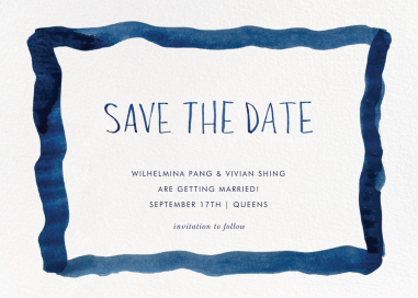 Watercolor Frame - Save the Date by Linda and Harriett