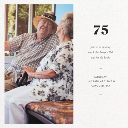 Split - 75th Birthday Invitation by Paperless Post