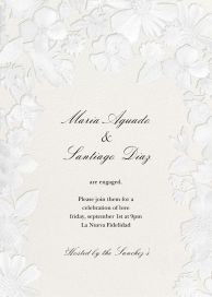 Enchanted Garden Embossed - Engagement Party Invitation by Oscar de la Renta