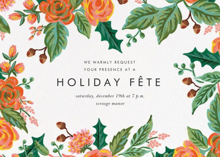 Jardin Noel Border (Invite) - Winter Party Invitation by Rifle Paper Co.