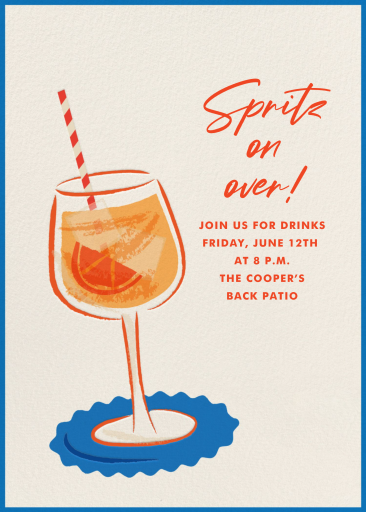 Spritz Sipping - Happy Hour Invitation by Cheree Berry Paper & Design