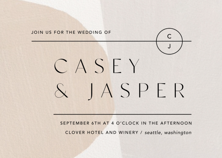 Beige Shapes - Wedding Invitation by Moglea