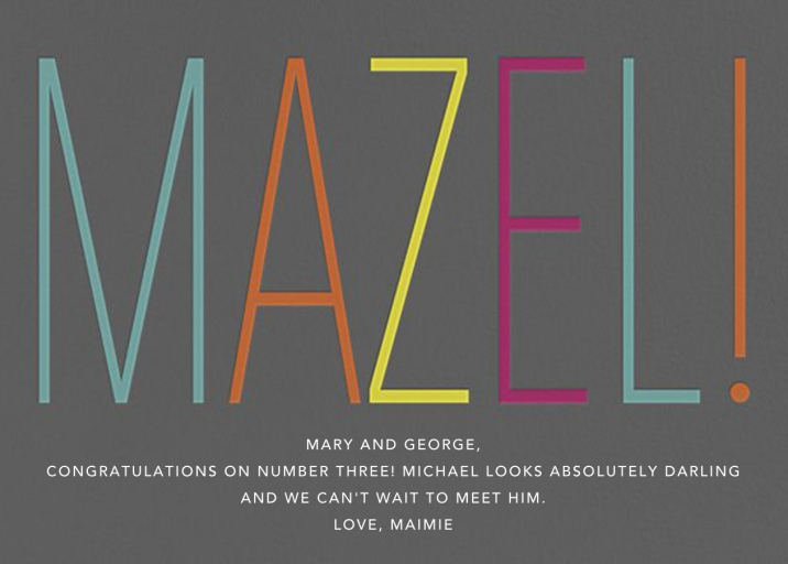 Mazel! - Greeting Card by Paperless Post