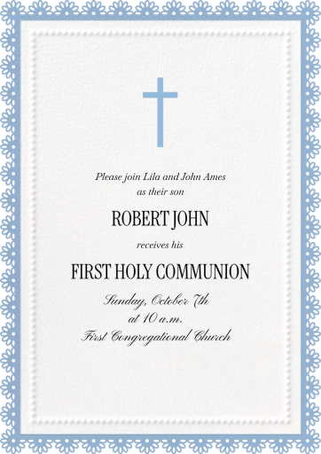 Lace Border - First Communion Invitation by Paperless Post