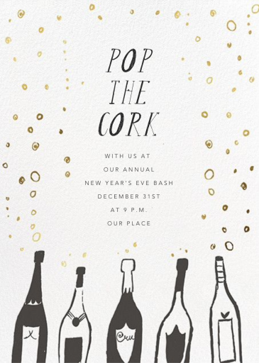 Uncorked - New Year's Eve Invitation by Mr. Boddington's Studio