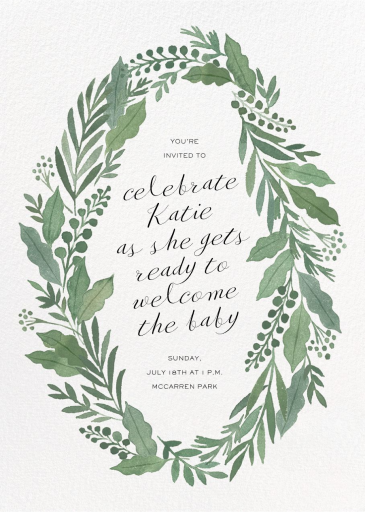 Foraged Wreath - Baby Shower Invitation by Paperless Post