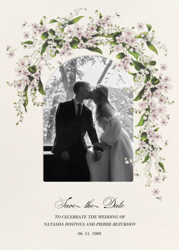 Vintage Petals Photo - Invitation by  Monique Lhuillier