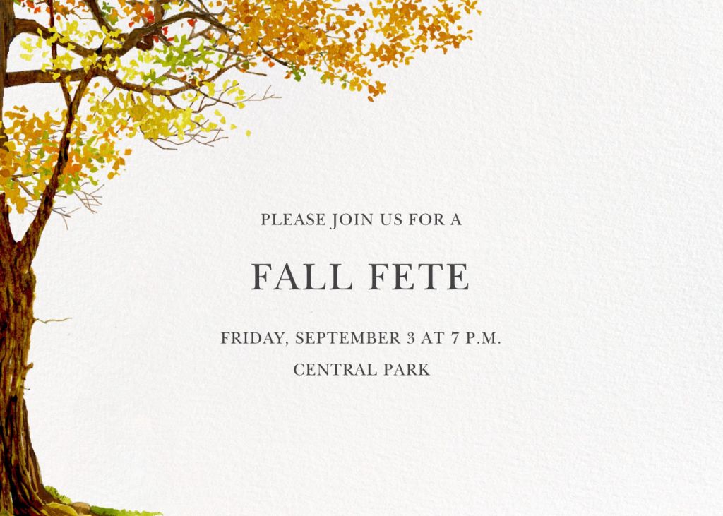 Autumn Tree Invitation