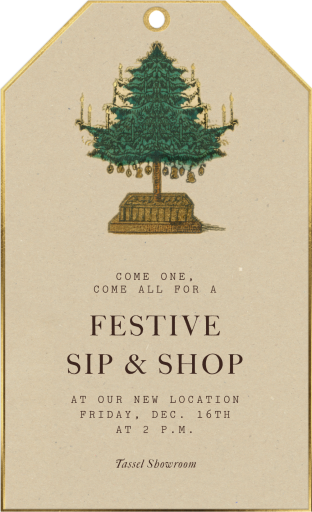 Vintage Gift Tag - Corporate Holiday Party Invitation by John Derian