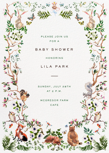 Forest Border (Inslee Fariss) - Baby Shower Invitation by Dogwood Hill