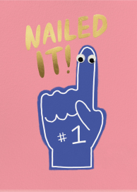 Foam Finger - Greeting Card by Carolyn Suzuki Studio