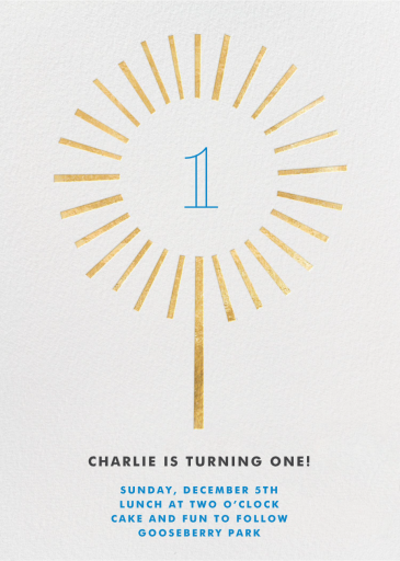 Year of the Sparkler - First Birthday Invitation by Paperless Post