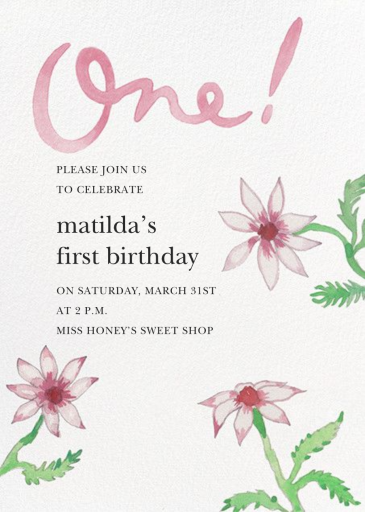 Birthday Daisies - First Birthday Invitation by Happy Menocal