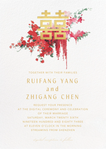 Cascading Florals - Wedding Invitation by Paperless Post