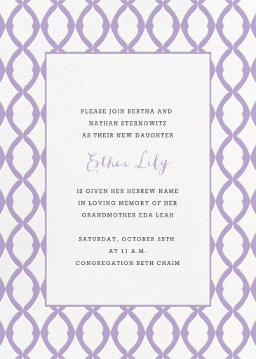 Lady Bexborough - Bris/Baby Naming Invitation by Paperless Post