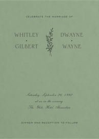 Minimal Leafy Wedding Invitation