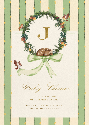 Fawn Wreath - Baby Shower Invitation by Sketch Design Studio