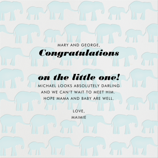 Elephants - Greeting Card by Linda and Harriett