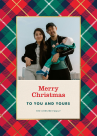 Photo Plaid Christmas Card