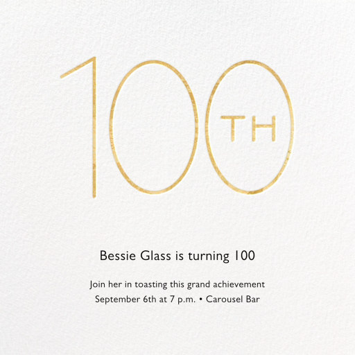 Decade - 100th Birthday Invitation by Paperless Post