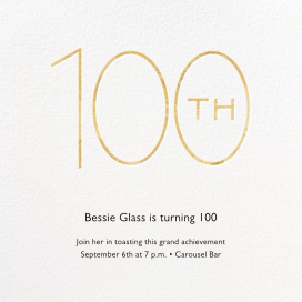 Decade - 100th Birthday Invitation by Paperless Post