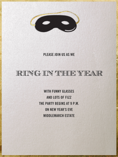 Domino Mask - New Year's Eve Invitation by Paperless Post