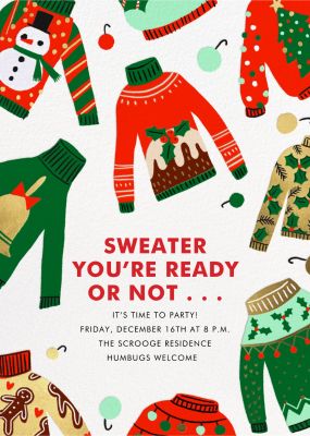 ugly christmas sweater party invitation template