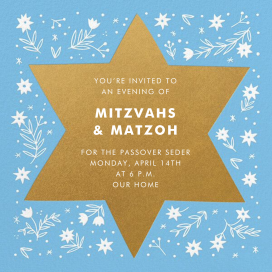 Folk Star - Passover Invitation by Hello!Lucky
