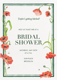 Scarlet Poppies - Bridal Shower Invitation by Clementina Sketchbook