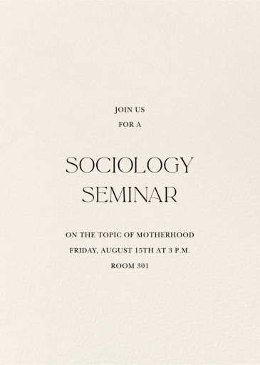 Cream - Seminar Invitation by Paperless Post