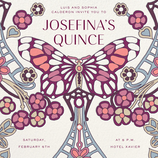 Blooming Wings - Quinceañera Invitation by Liberty