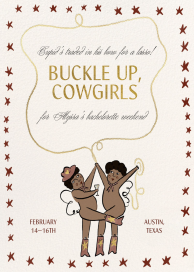 Buckle Up Cowgirls - Bachelorette Party Invitation by Tamborine Press